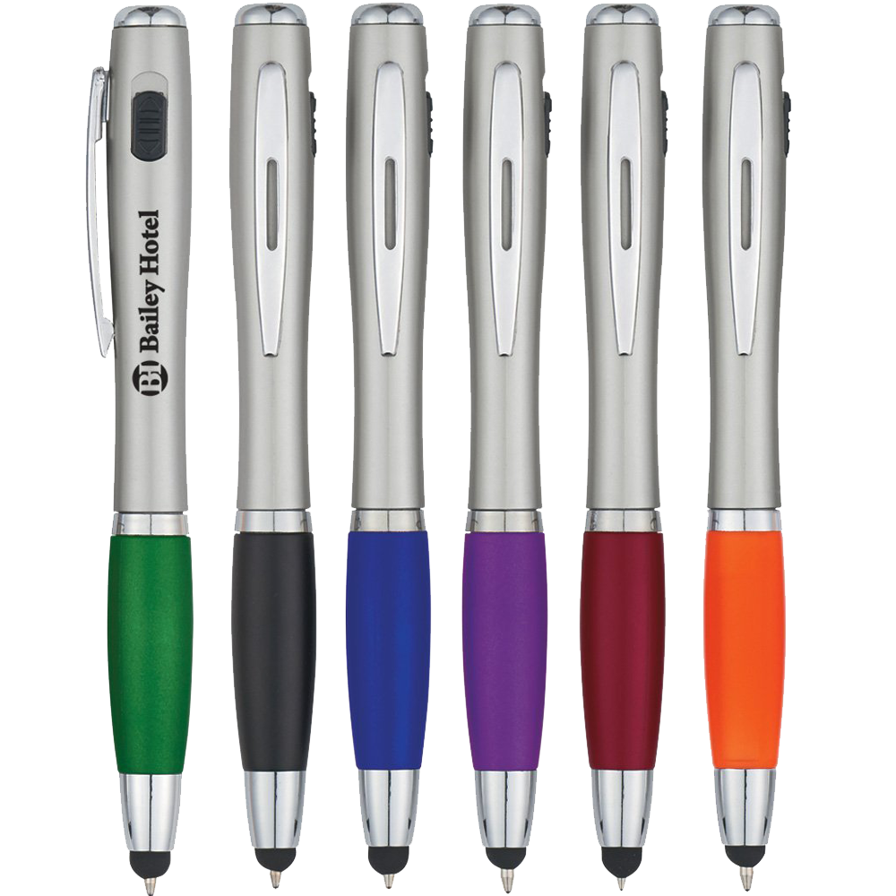 Customized Trio Stylus Pen with LED Light